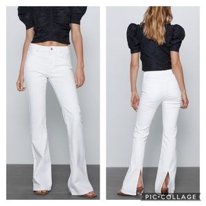 Zara White flared jeans NWT